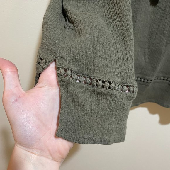 Catherines Green Tassel Boho Blouse Top - Picture 7 of 11